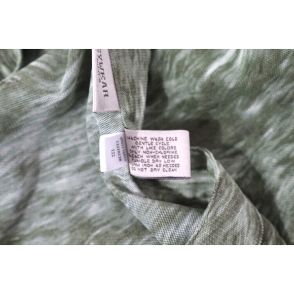EASYWEAR BY CHICO'S Women Long Sleeve Blouse Sheer Green Foresty V Neck Sz 2 Top - Picture 5 of 8
